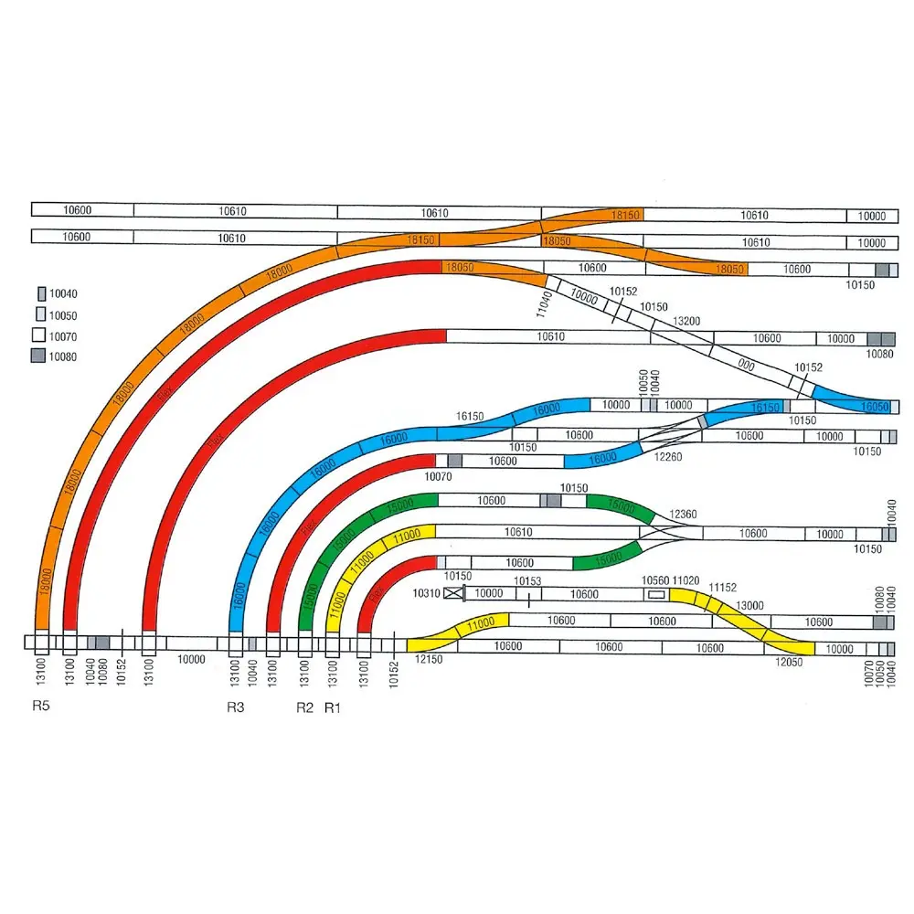 Aiguillage manuel droit LGB 18050 - G : 1/22.5 - 600 mm R5 15° - Courbe droite - 2