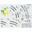 Rail courbe 6° - Minitrix 14916 - R1 rayon 194.6 mm - N : 1/160 - code 80 - 2