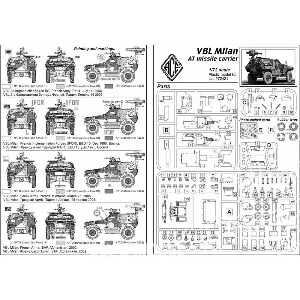 Véhicule militaire VBL porte-missile Milan AT - Ace 72421 - 1/72 - 8