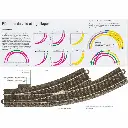 Rail courbe R2 7,5° Trix 62207 - Rayon 437,5 mm - HO : 1/87 - Code 83 - Voie C - 4