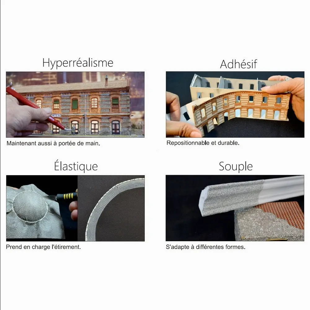 Plaque de décors Redutex 148PI122 - N 1/160 - Ardoise irrégulier Polychrome - 3