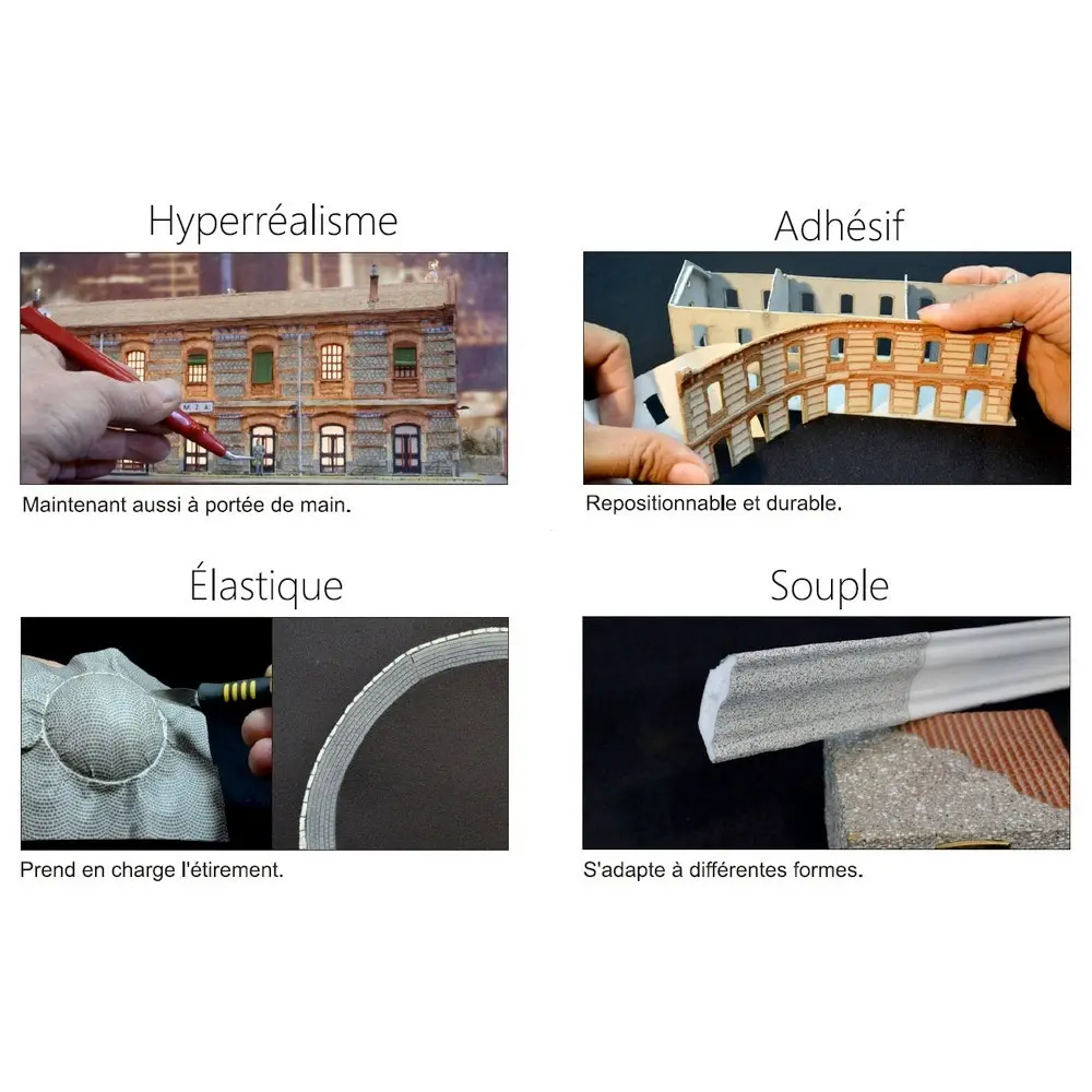 Plaque de décors Redutex 076BS112 - OO 1/76 - HO 1/87 - Bloc de pierre calcaire - 3