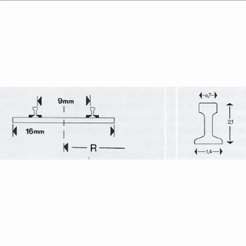 Rail courbe Minitrix R1 rayon 194.6 mm 30°  - N : 1/160 - code 80 - 14912 - 3
