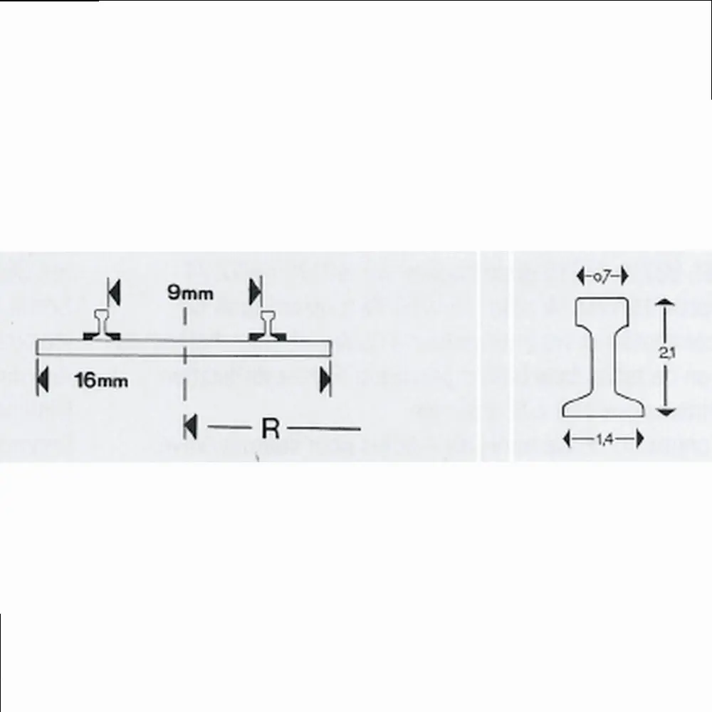 Rail courbe Minitrix R2b rayon 295.4 mm 30° - N : 1/160 - code 80 - 14920 - 3