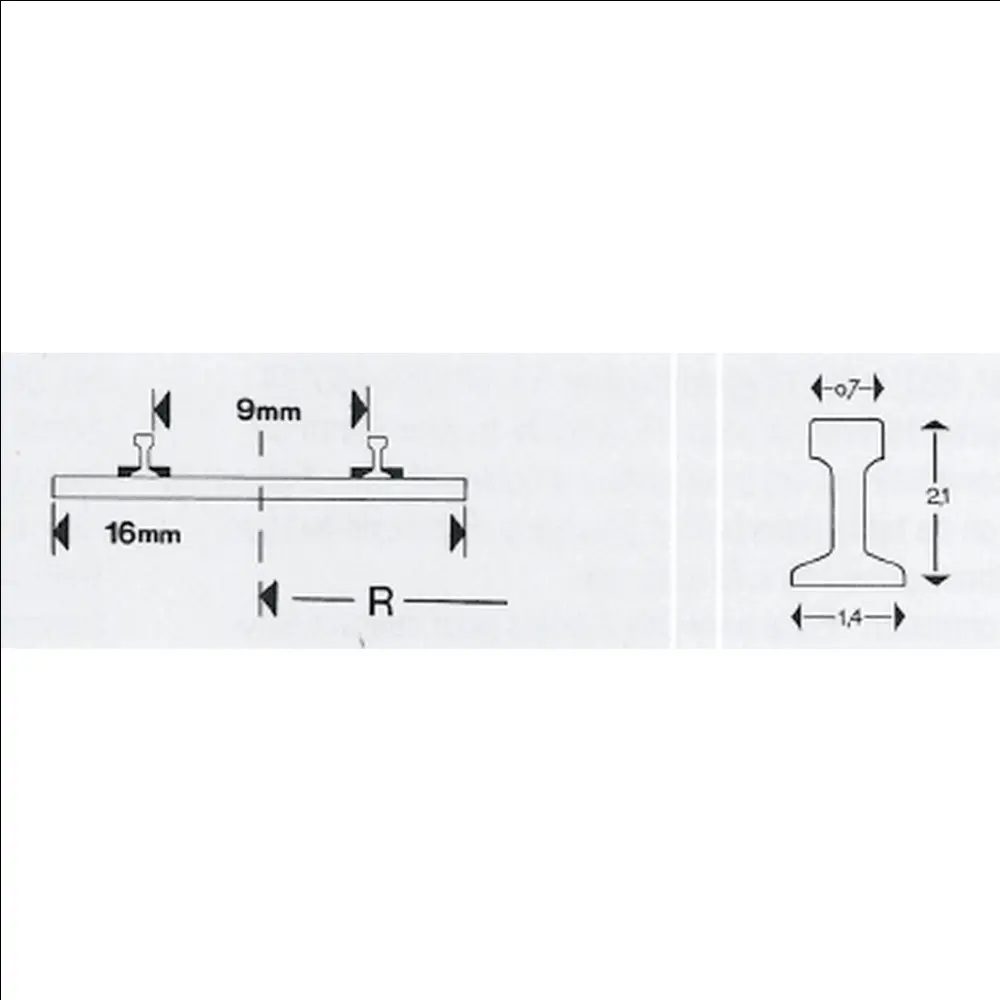 Rail droit variable - Minitrix TR149875 - 86.5 à 120 mm - N : 1/160 - code 80 - 2R  - 6