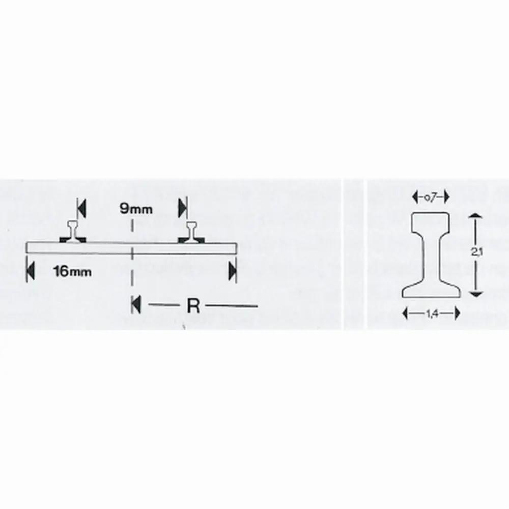 Rail courbe Minitrix R3 rayon 329 mm 15° - N : 1/160 - code 80 - 14917 - 3
