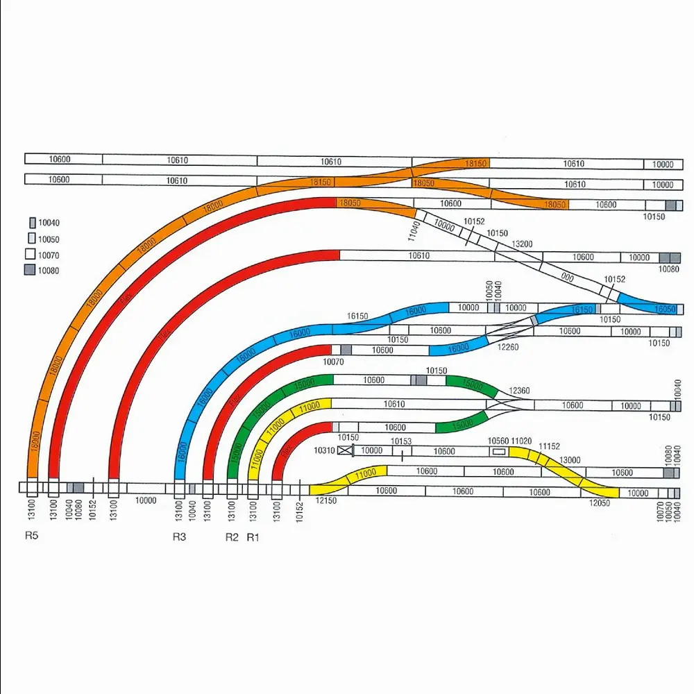 Aiguillage manuel droit LGB 12000 - G : 1/22.5 - 300 mm R1 30° - Courbe droite - 2
