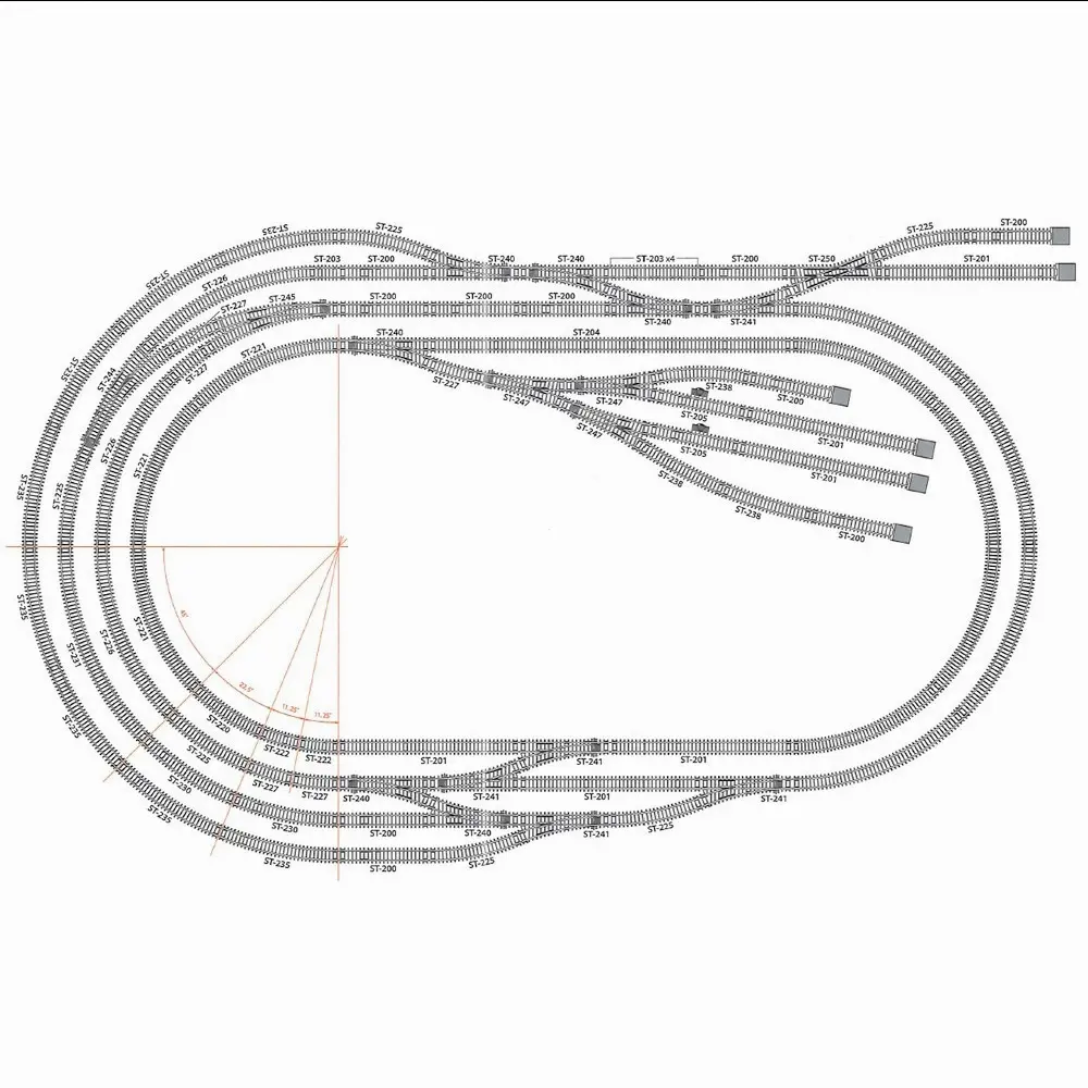 Rail courbe rayon 571,5 mm 11,25° Peco ST238 - HO : 1/87 - Code 100 - 3