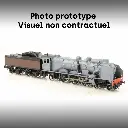 Locomotive à Vapeur Pacific Chapelon PO 3566 + tender Nord 35 + Dépôt de Tours - LEMATEC HO-209/1S SNCF - HO : 1/87 - EP.  II -  DCC SOUND   - 2