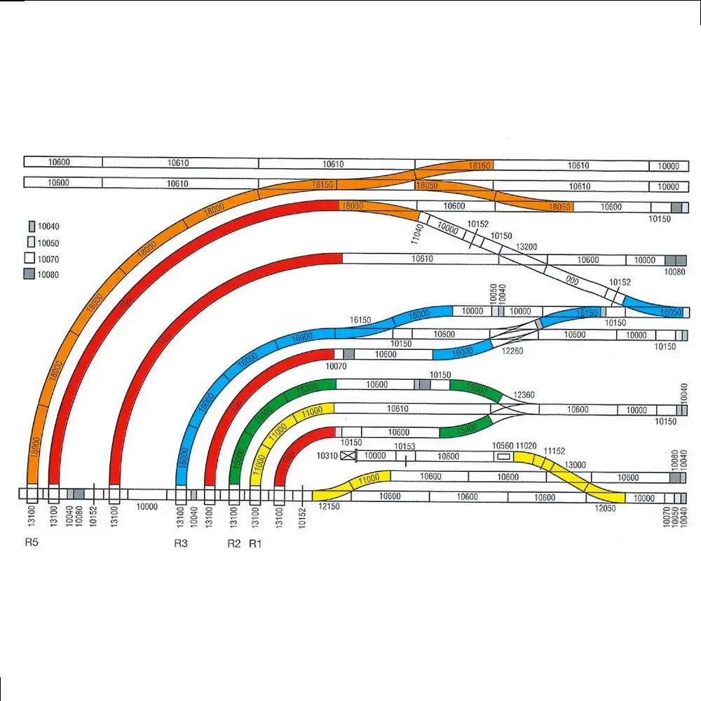 Aiguillage manuel droit LGB 16040 - G : 1/22.5 - 440 mm R3 22.5° - Courbe droite - 2