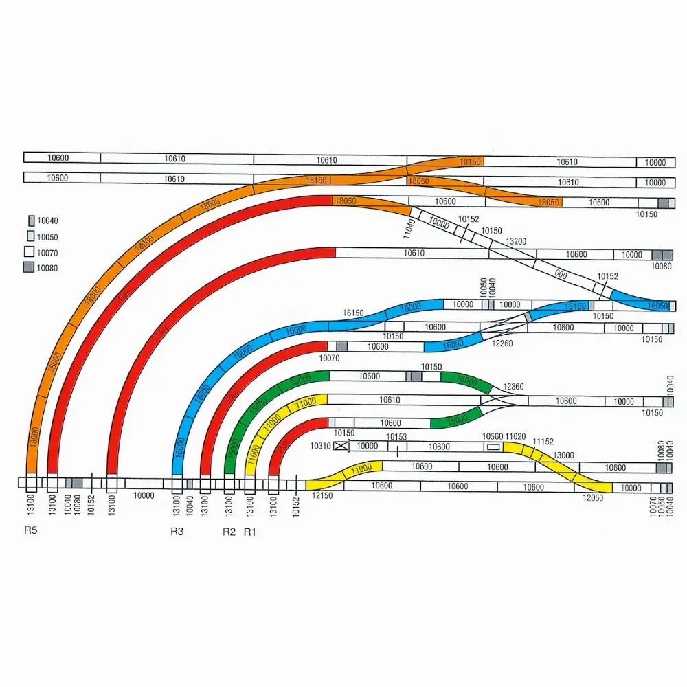 Rail courbe LGB 11152 - G : 1/22.5 - R1 15° - avec inverseur de courant - 2