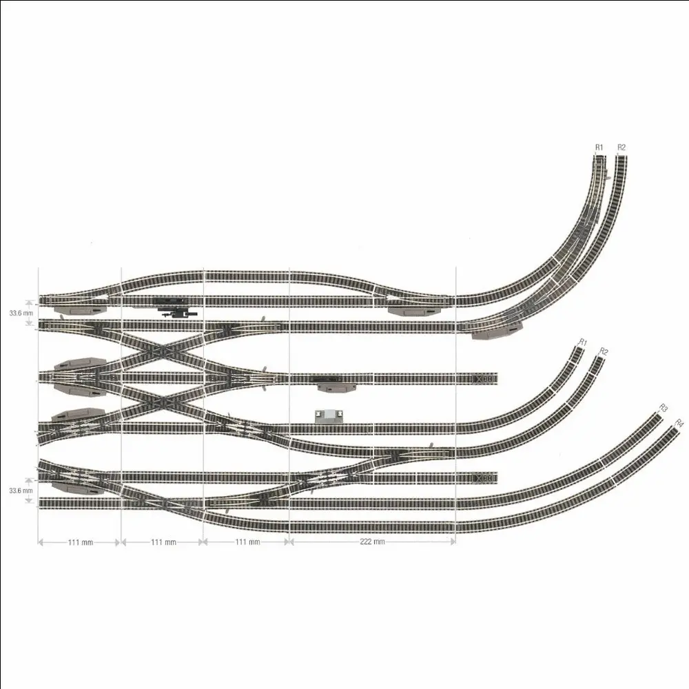 Rail droit avec ballast 55,5mm Fleischmann 9103 - N : 1/160 - Code 80 - 2