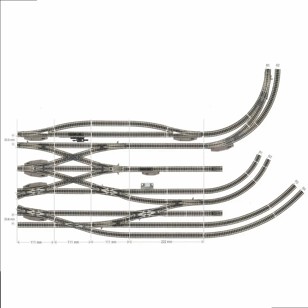 Rail courbe ballasté rayon R2 225,6 mm 15° Fleischmann 9127 - N : 1/160 - Code 80 - 2