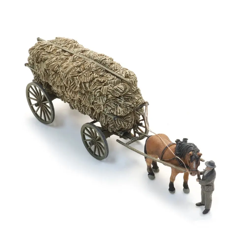 Chariot de récolte de foin + figurine - Artitec 387.619 - HO 1/87  - 2