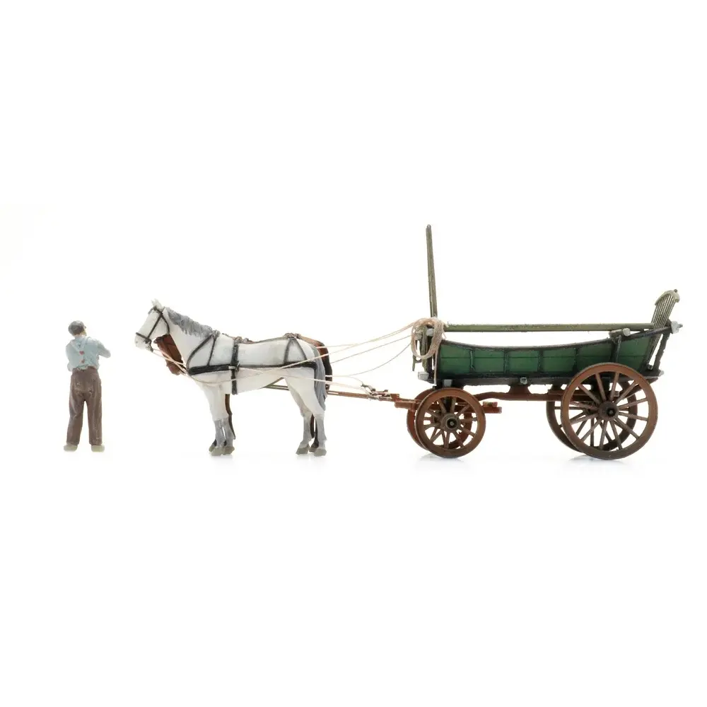 Chariot à foin d'Europe du Nord + figurine - Artitec 387.599 - HO 1/87  - 6