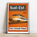 Poster TGV Sud-Est - 800tonnes 8TSUDEST - A2 42.0 x 59.4 cm - 1980 - 2