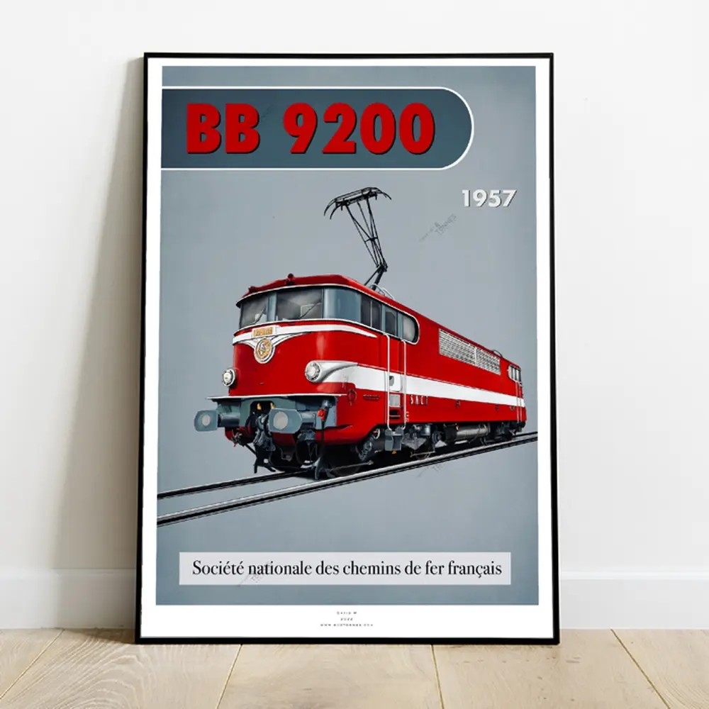 Poster locomotive électrique BB 9200- 1957 - 800Tonnes - SNCF - A2 42.0 x 59.4 cm - 2