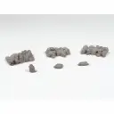 3 différents tas de sacs postaux + 3 sacs isolés - Régions et compagnies GAR047 - HO 1/87