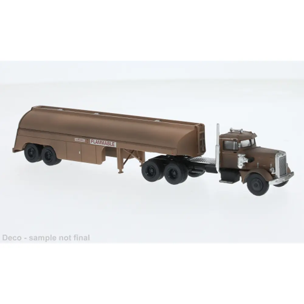 Semi remorque citerne Peterbilt 281, rouillé du film duel, 1955 - Brekina 85764 - HO 1/87
