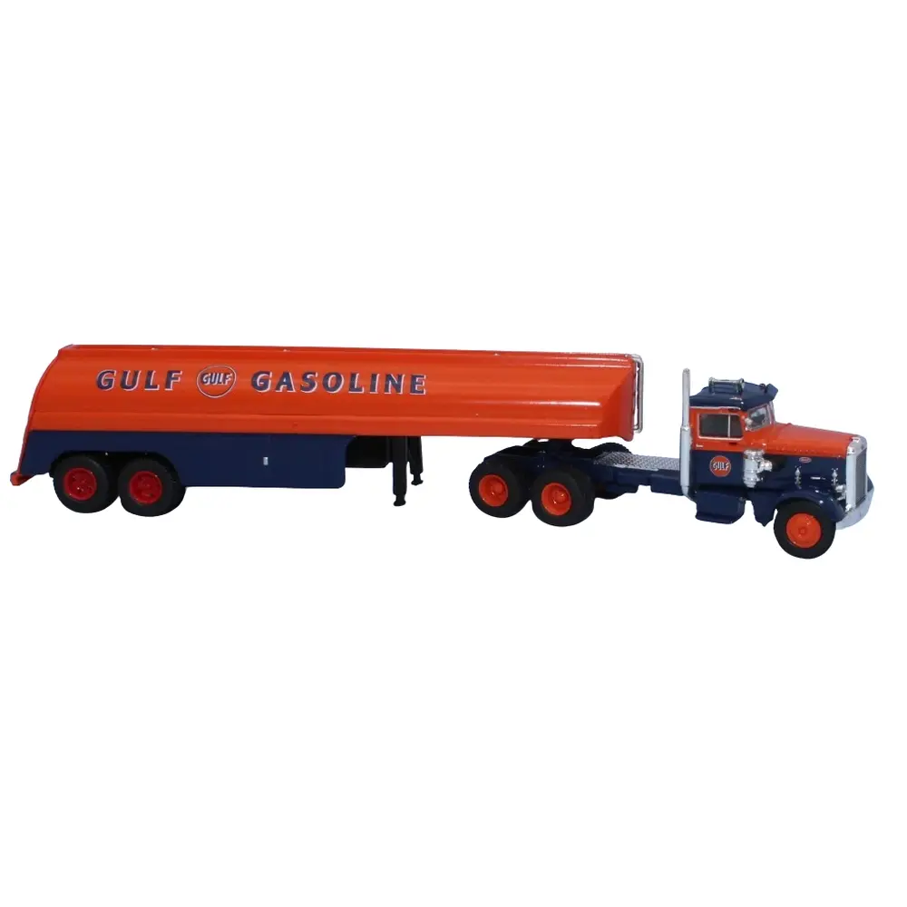 Semi remorque citerne Peterbilt 281 1955 - Gulf Gasoline - Brekina 85763 - HO 1/87