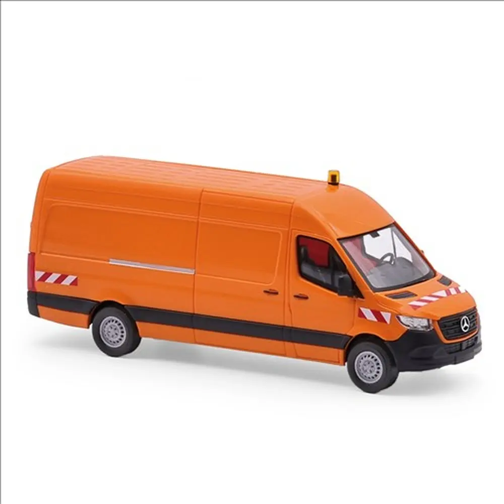 Mercedes-Benz Sprinter à empattement long, orange trafic - Busch 52636 - HO 1/87