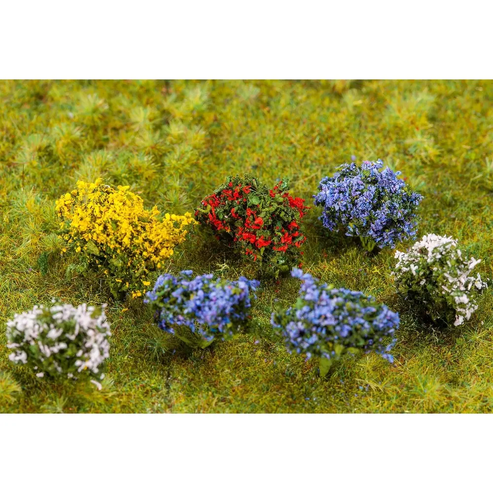 14 Buissons en fleurs - Multicolore - FALLER 181269 - Échelle HO 1/87 - 13 mm