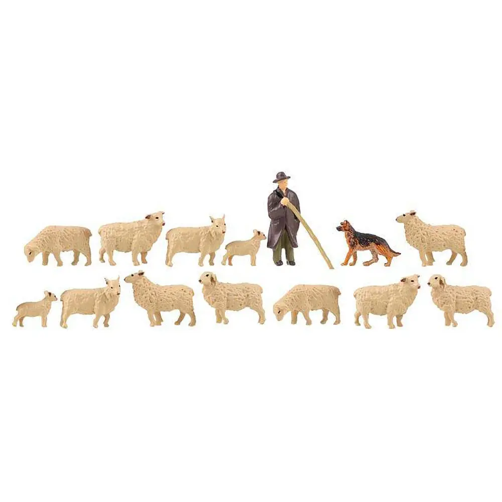 1 Personnage "Être berger" + 12 Brebis et un Chien - FALLER 151901 - HO : 1/87