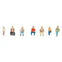 Lot de 7 personnages assis, adultes Faller 151662 - HO : 1/87