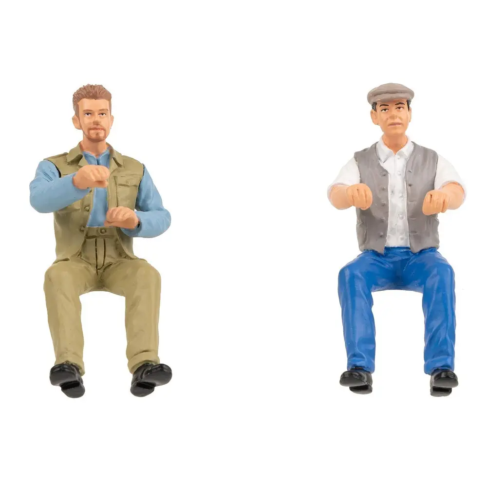 2 figurines assises conducteur de camion POLA G 331514 - G : 1/22.5 - routier