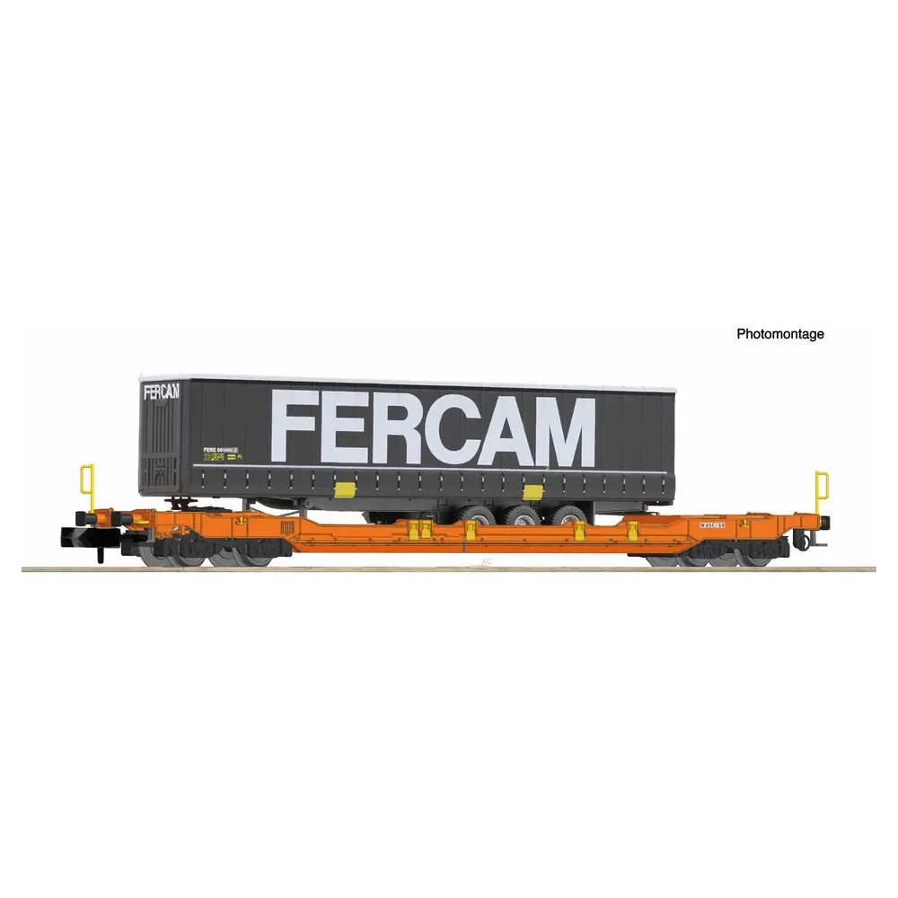 Wagon porte-remorque de poche T5 Wascosa + Fercam - Fleischmann 6660040 - N 1/160 - Ep V-VI - 2R