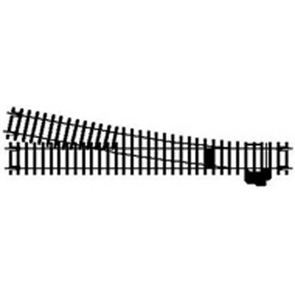 Aiguillage long à droite 245mm de longueur 852mm de rayon arc 11.25°