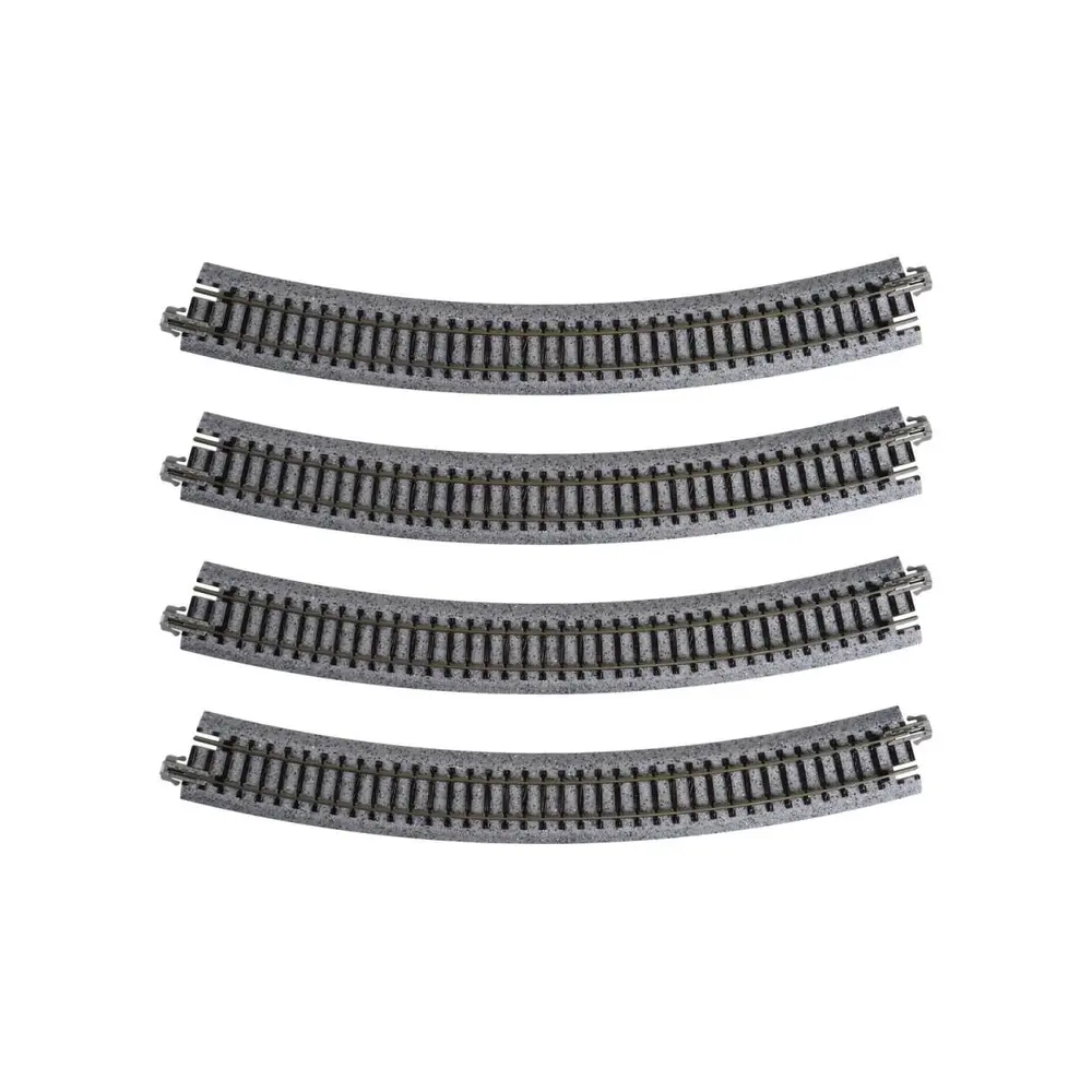 4 rails incurvés Unitrack (R381-30) 30 degrés - Kato 20-140 - HO 1/87