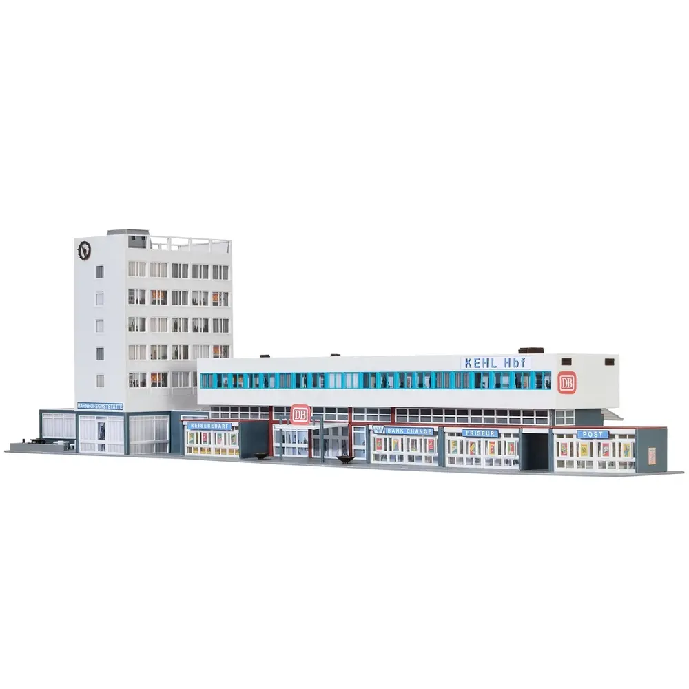 Gare de "Kehl" avec éclairage intérieur au sol KIBRI 39514 - HO 1/87