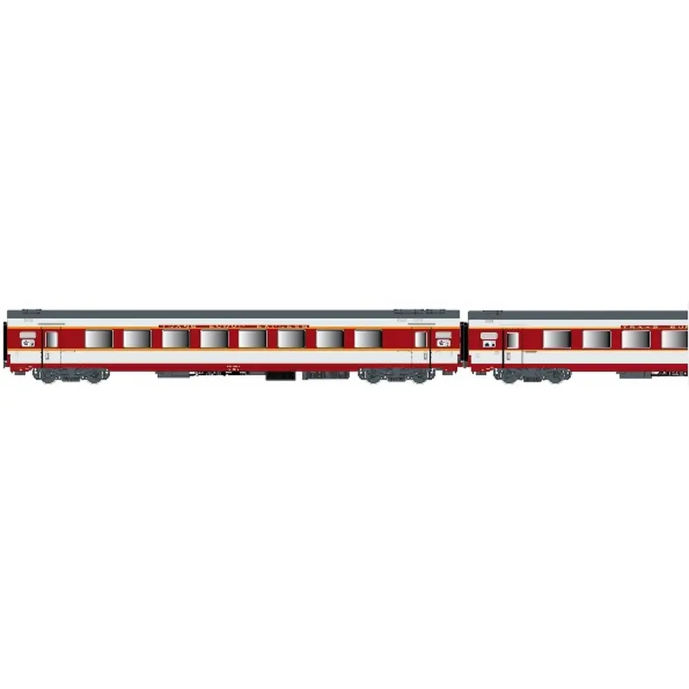 Set de 3 voitures voyageurs grand confort "Capitole" + A8tu + A8u + Vru - LS Models 40083AC - HO 1/87 - SNCF - Ep IV - 3R