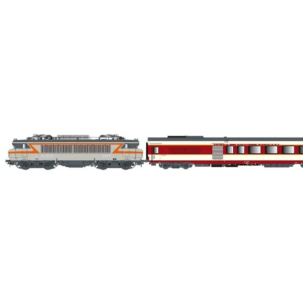 Set grand confort "Étendard" locomotive électrique BB 7233 + A4Dtux + A8tu - LS Models 11004DC - HO 1/87 - SNCF - Ep IV - Analogique - 2R