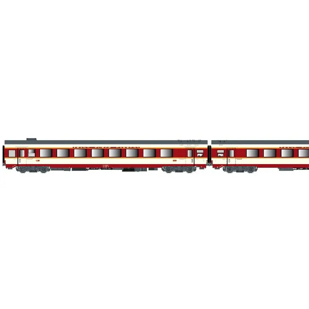 Set de 3 voitures voyageurs grand confort "Étendard" A3rtux + A8tu + A8u - LS Models 40084AC - HO 1/87 - SNCF - Ep IV - 3R