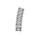 Rail courbe non ballasté - Marklin 2233 - HO 1/87 - Code 83 - Voie K - Angle 15° - Rayon 424,6mm - 3R
