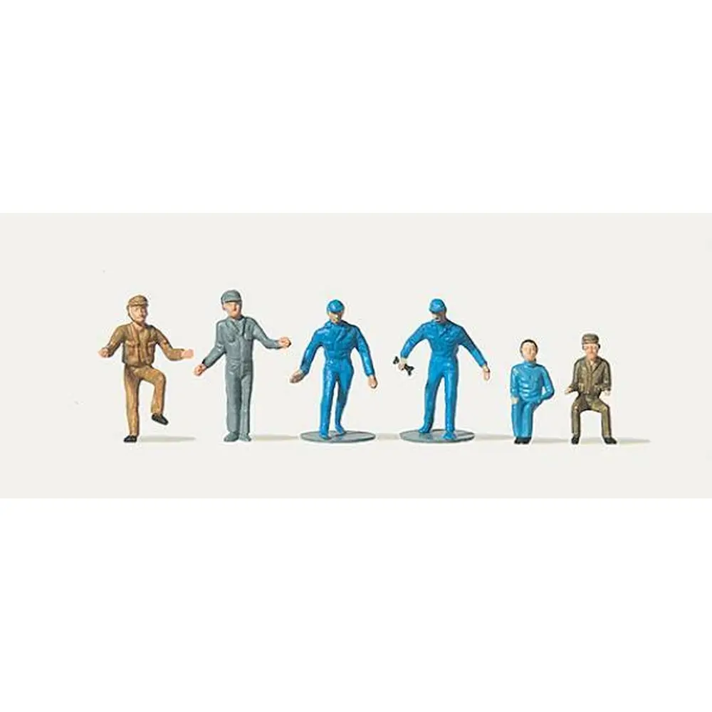 Lot de 6 personnages : chauffeurs routiers et mécaniciens - Merten 0215009 - HO 1/87