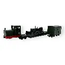 Set locotracteur + wagons & bulldozer- Minitrains 5096 - HOe 1/87 - Ep III-IV - Analogique - 2R