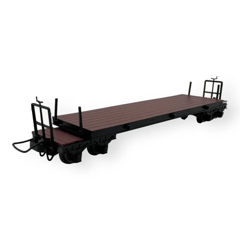 Wagon plat brun à bogies, avec manette de frein - Minitrains 5138 - HOe 1/87 - 2R