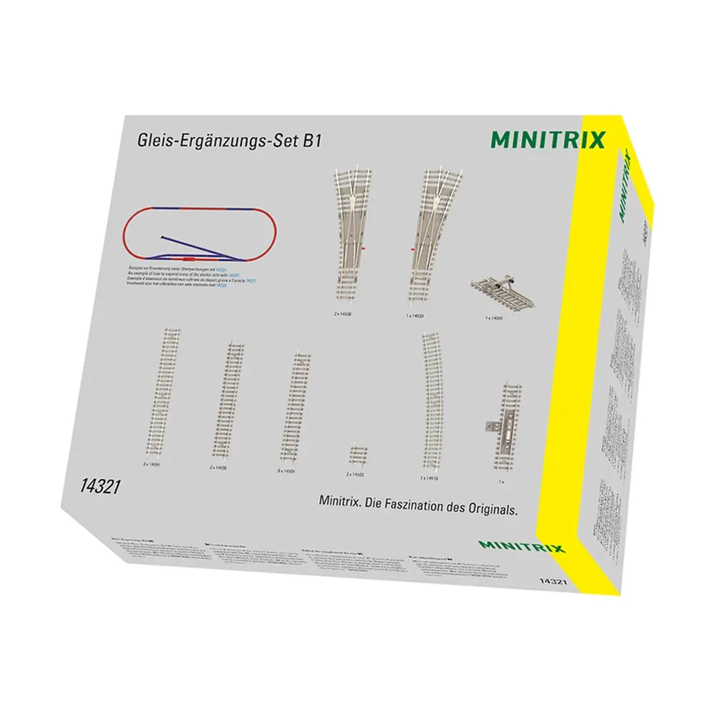 Coffret de rails extension B1 - Minitrix 14231 - N 1/160 - Code 60