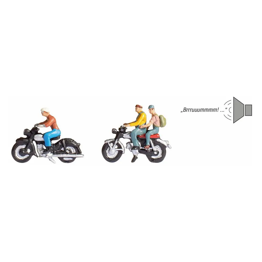 Deux motos, un module sonore et trois figurines - NOCH 12844 - HO 1/87