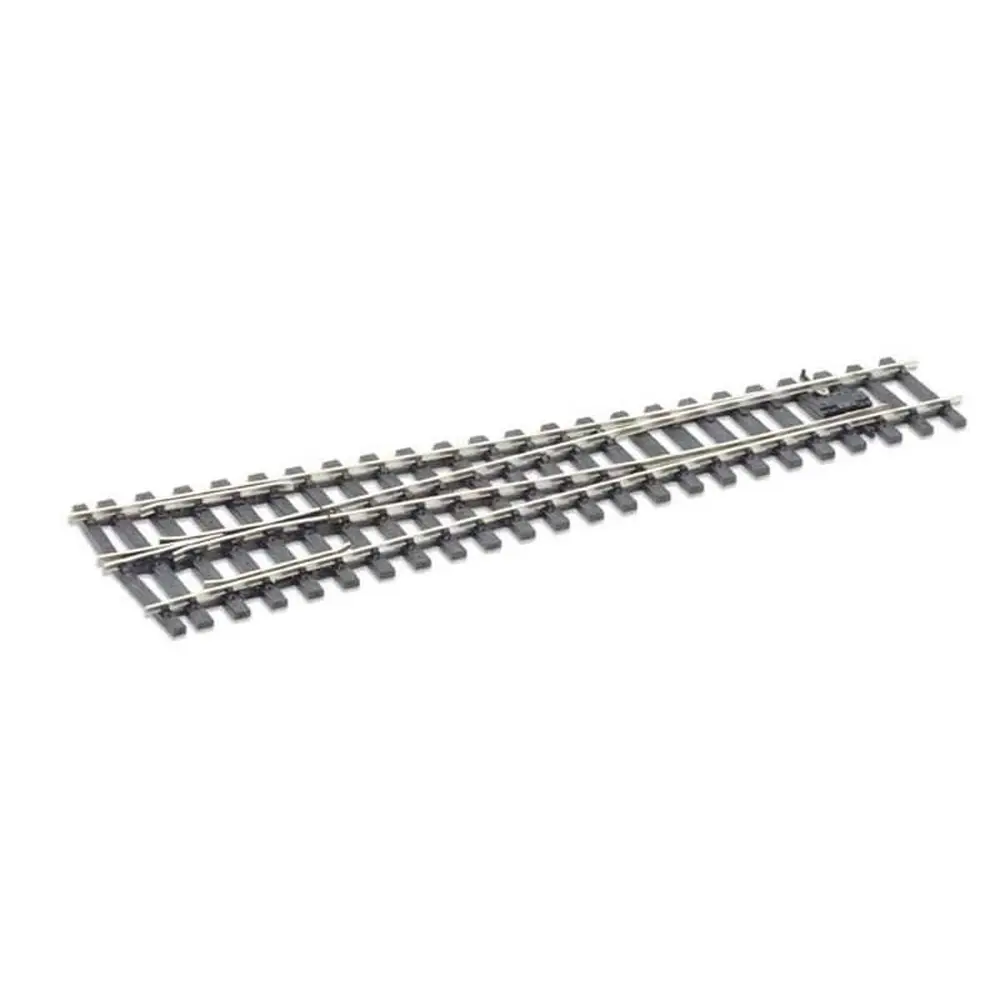 Aiguillage symétrique, longueur 382mm, rayon 1828mm, angle 8°, avec coeur polarisé (electrofrog), code 124