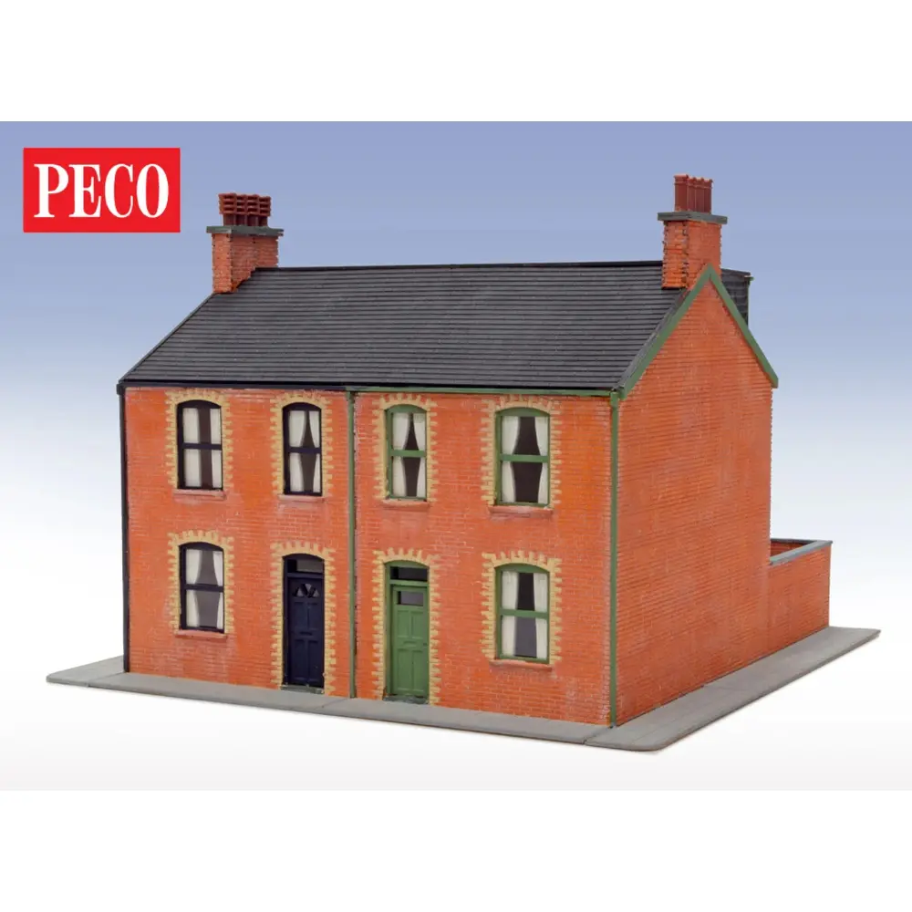 Maison victorienne en bas-relief terminée - Peco LK208 - OO/HO