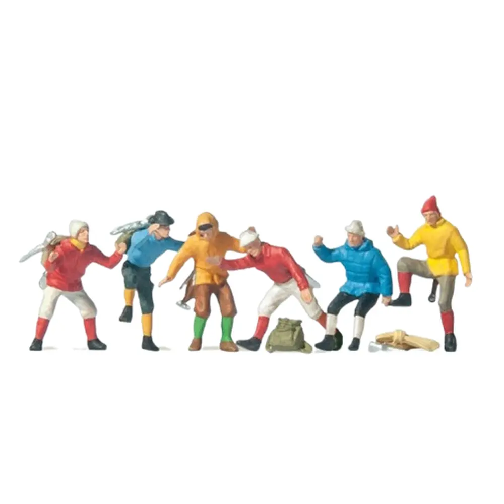 Lot de 6 Alpinistes + Accessoires - Preiser 10190 - HO : 1/87