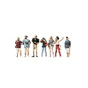 Lot de 7 touristes avec appareil photo PREISER 10468 - HO : 1/87