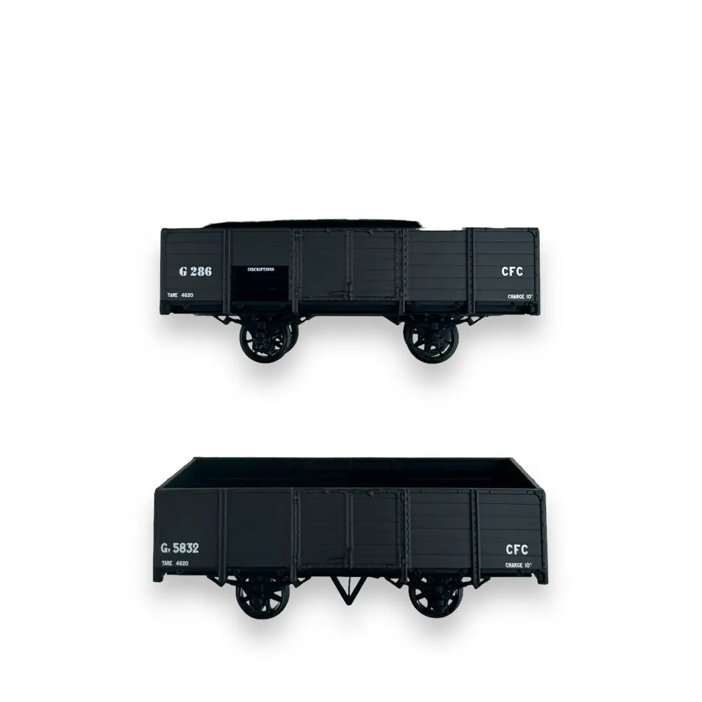 Set 2 wagons tombereaux Non Freinés - Ree Modèles VM-033 - HOe 1/87