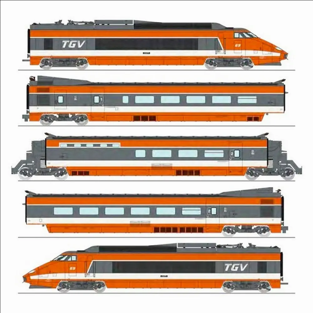 TGV électrique PSE N°5 - Rame d'origine avec suspension à ressorts - 5 éléments - Ree Modèles TGV005SAC - SNCF - HO 1/87 - EP. IV - Digital Sound - 3R