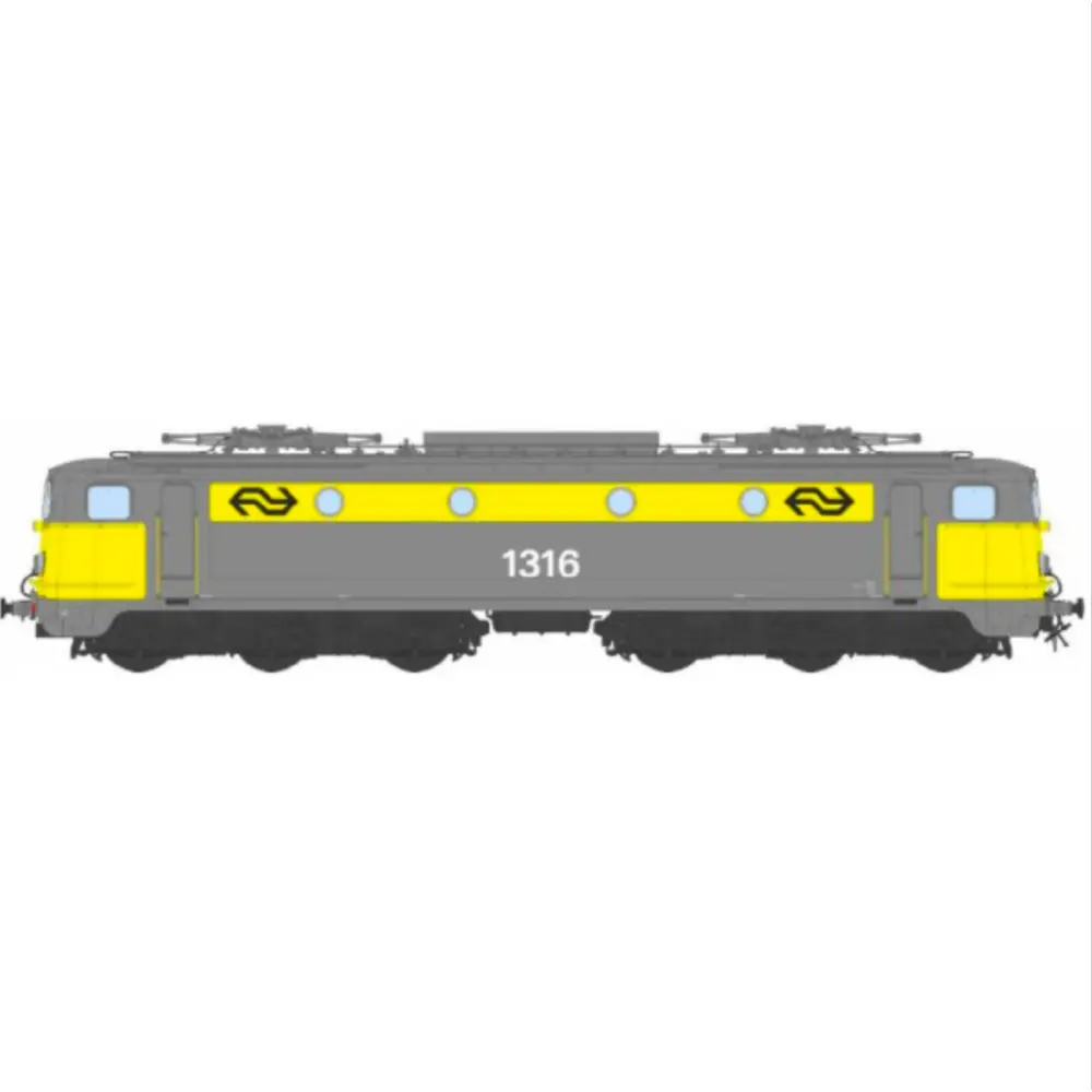 Locomotive électrique série 1300 N°1316, livrée grise et jaune - Ree Modèles NS1300-4SAC - HO 1/87 - NS - Ep IV - Digital sound - 3R