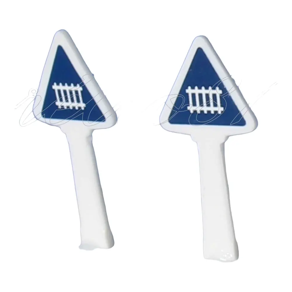 Lot de 2 panneaux de danger Michelin - SAI 8301 - HO 1/87 - Passage à niveau gardé - 1927